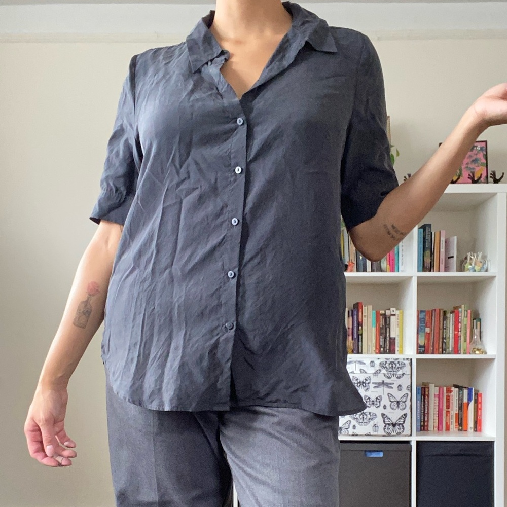 Nydj Statement 100% Silk Button Down - image 3